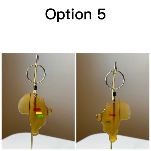 Africa-Shaped Hand Painted Bone Key Chains - Picture 6 of 7